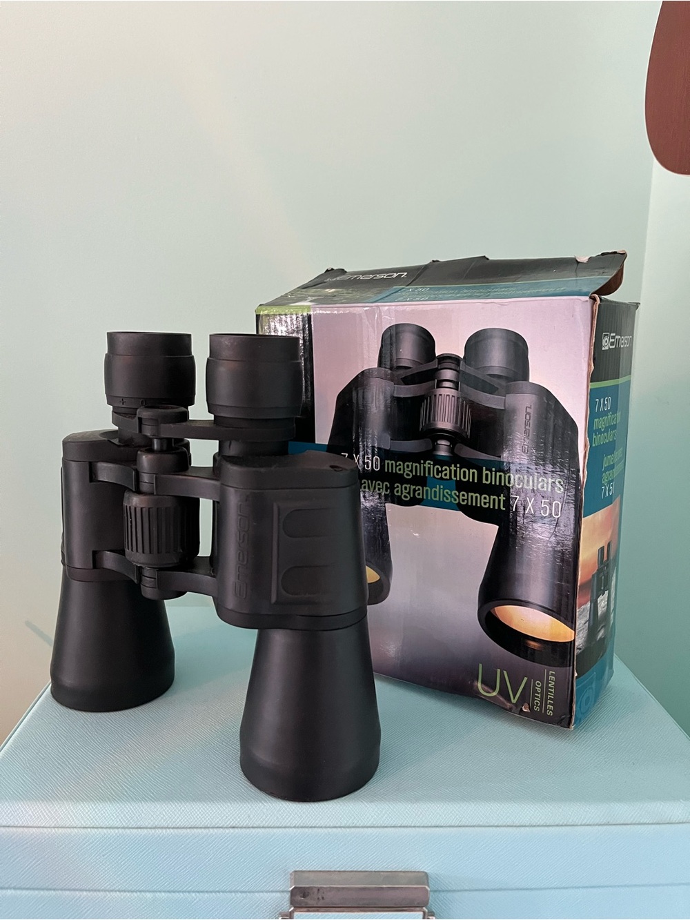Black 7x50 Binoculars - High Magnification Outdoor Optics